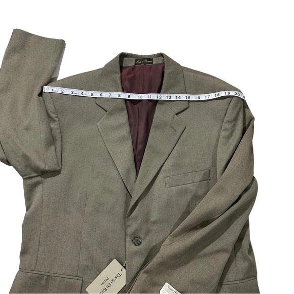 Tassio Di Biella Primo Men Green Tan 2-Button Suit Jacket Sz 44S Wool Blend NWT - Picture 9 of 12